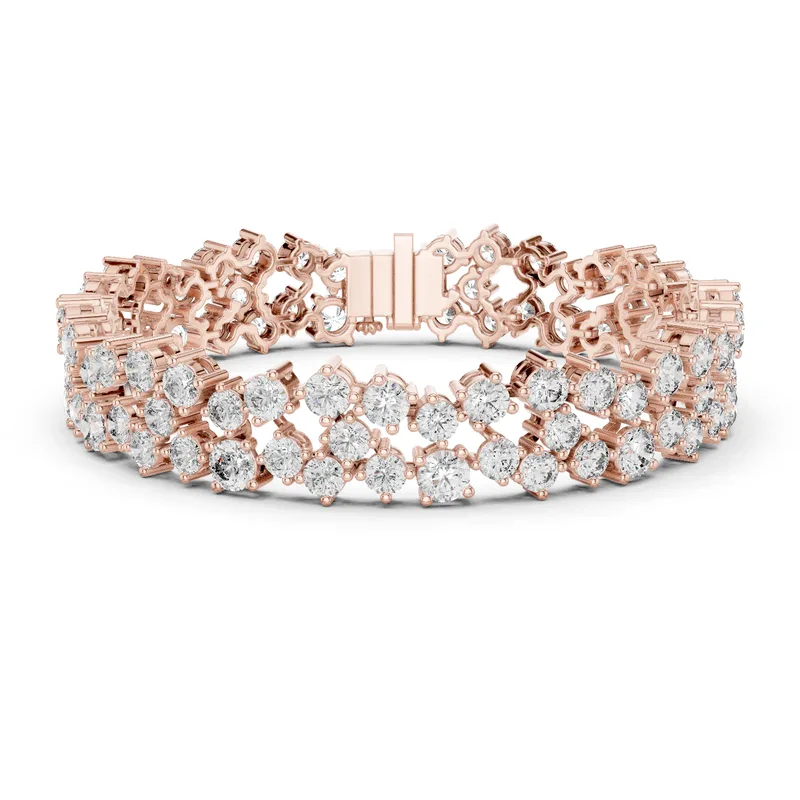 18K Gold Round Diamond Pavé Bracelet – 14.45 ct (GLBR-0019) – Bracelets by Ivanka & Co