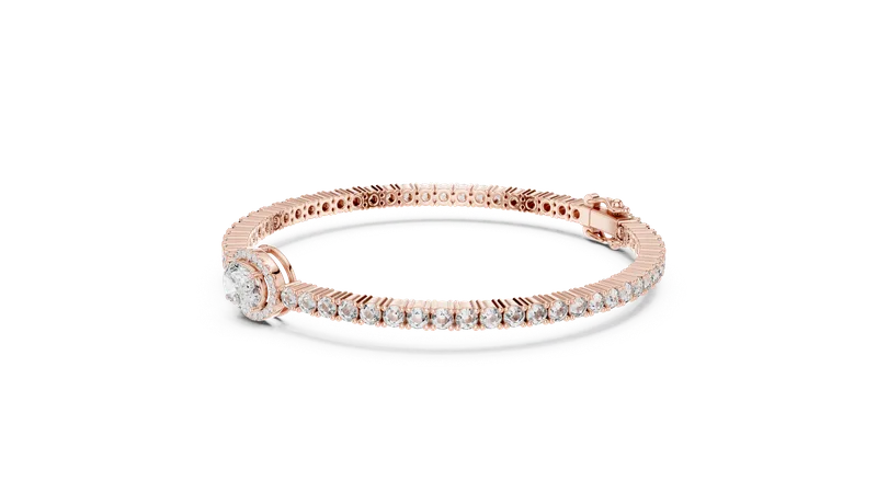 18K Gold Round Diamond Pavé Bracelet – 3.837 ct (GLBR-0086) – Bracelets by Ivanka & Co